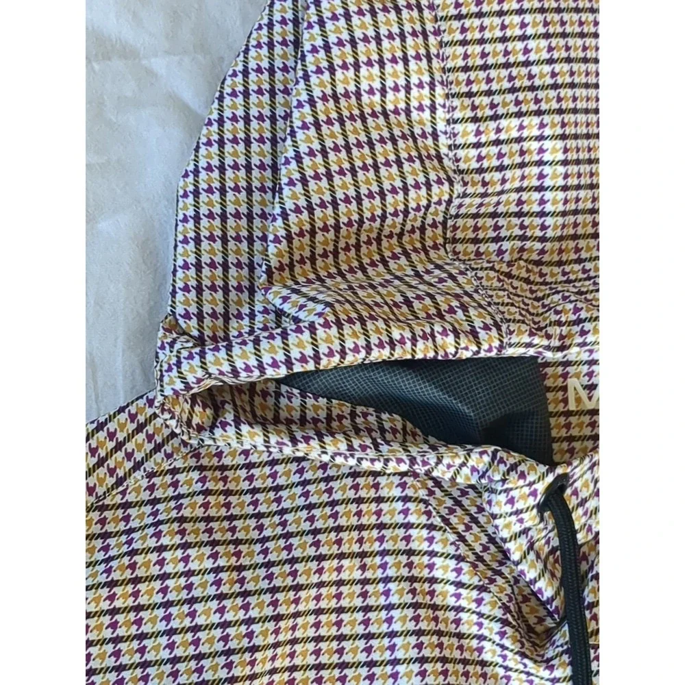 Moke Apparel Ultra‎ Lightweight Debbie Raincoat Houndstooth Purple White Gold